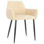 Vidaxl chaises � manger lot de 2 cr�me velours