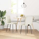 Vidaxl chaises à manger lot de 2 crème velours Vidaxl chaises à manger lot de 2 crème velours