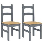 Vidaxl chaises  manger lot de 2 gris 40x46x99 cm bois massif de pin