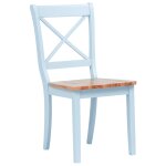 Vidaxl chaises � manger lot de 2 gris et bois clair bois h�v�a massif