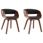 Vidaxl chaises à manger lot de 2 gris bois courbé et tissu Vidaxl chaises à manger lot de 2 gris bois courbé et tissu