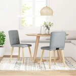 Vidaxl chaises  manger lot de 2 gris clair tissu