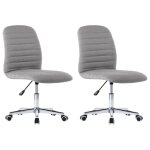 Vidaxl chaises  manger lot de 2 gris clair tissu