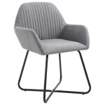 Vidaxl chaises  manger lot de 2 gris clair tissu