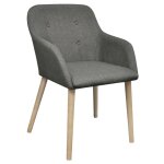 Vidaxl chaises  manger lot de 2 gris clair tissu et chne massif