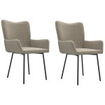 Vidaxl chaises à manger lot de 2 gris clair velours Vidaxl chaises à manger lot de 2 gris clair velours
