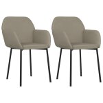 Vidaxl chaises  manger lot de 2 gris clair velours