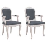 Vidaxl chaises � manger lot de 2 gris fonc� 62x59, 5x100, 5 cm velours