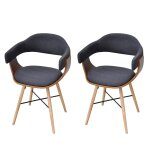 Vidaxl chaises  manger lot de 2 gris fonc bois courb et tissu