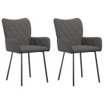 Vidaxl chaises � manger lot de 2 gris fonc� tissu