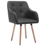Vidaxl chaises  manger lot de 2 gris fonc tissu