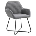 Vidaxl chaises  manger lot de 2 gris fonc tissu