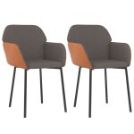 Vidaxl chaises � manger lot de 2 gris fonc� tissu et similicuir