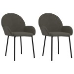 Vidaxl chaises  manger lot de 2 gris fonc velours