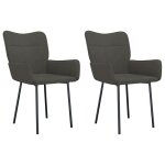Vidaxl chaises  manger lot de 2 gris fonc velours