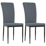 Vidaxl chaises  manger lot de 2 gris fonc velours