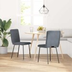 Vidaxl chaises à manger lot de 2 gris foncé velours Vidaxl chaises à manger lot de 2 gris foncé velours