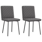 Vidaxl chaises � manger lot de 2 gris similicuir