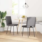 Vidaxl chaises  manger lot de 2 gris similicuir