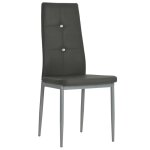 Vidaxl chaises  manger lot de 2 gris similicuir