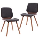 Vidaxl chaises  manger lot de 2 gris tissu