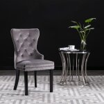 Vidaxl chaises � manger lot de 2 gris velours