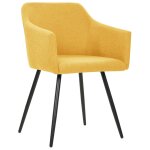 Vidaxl chaises � manger lot de 2 jaune tissu