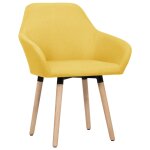 Vidaxl chaises � manger lot de 2 jaune tissu