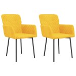 Vidaxl chaises � manger lot de 2 jaune velours