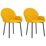 Vidaxl chaises  manger lot de 2 jaune velours
