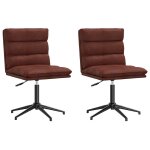 Vidaxl chaises  manger lot de 2 marron brillant similicuir