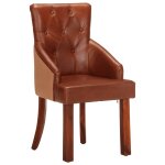Vidaxl chaises  manger lot de 2 marron cuir de chvre vritable