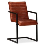 Vidaxl chaises  manger lot de 2 marron cuir vritable