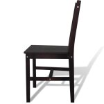 Vidaxl chaises à manger lot de 2 marron foncé pinède Vidaxl chaises à manger lot de 2 marron foncé pinède