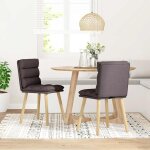 Vidaxl chaises  manger lot de 2 marron fonc tissu