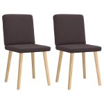 Vidaxl chaises � manger lot de 2 marron fonc� tissu