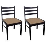 Vidaxl chaises  manger lot de 2 marron hva solide et velours