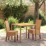 Vidaxl chaises à manger lot de 2 marron rotin naturel Vidaxl chaises à manger lot de 2 marron rotin naturel