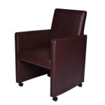 Vidaxl chaises � manger lot de 2 marron similicuir