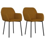 Vidaxl chaises à manger lot de 2 marron velours Vidaxl chaises à manger lot de 2 marron velours