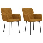 Vidaxl chaises � manger lot de 2 marron velours