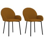 Vidaxl chaises � manger lot de 2 marron velours
