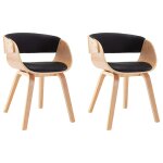 Vidaxl chaises à manger lot de 2 noir bois courbé et similicuir Vidaxl chaises à manger lot de 2 noir bois courbé et similicuir