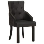 Vidaxl chaises  manger lot de 2 noir cuir de chvre vritable