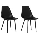Vidaxl chaises � manger lot de 2 noir pp