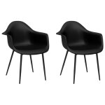 Vidaxl chaises � manger lot de 2 noir pp
