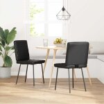 Vidaxl chaises  manger lot de 2 noir similicuir