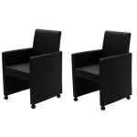 Vidaxl chaises � manger lot de 2 noir similicuir
