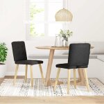 Vidaxl chaises à manger lot de 2 noir tissu Vidaxl chaises à manger lot de 2 noir tissu