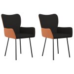 Vidaxl chaises � manger lot de 2 noir tissu et similicuir